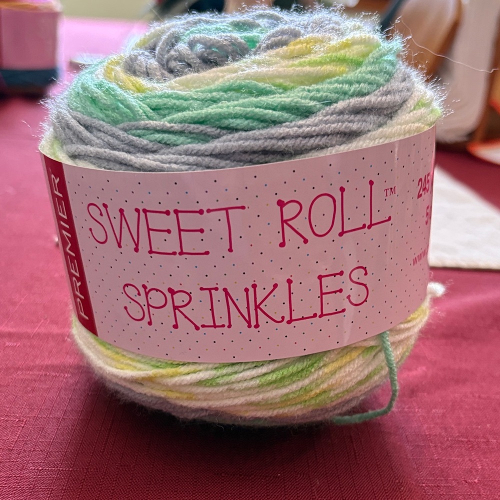 Premier Sweet Roll Sprinkles Yarn - Green, Yellow, Gray